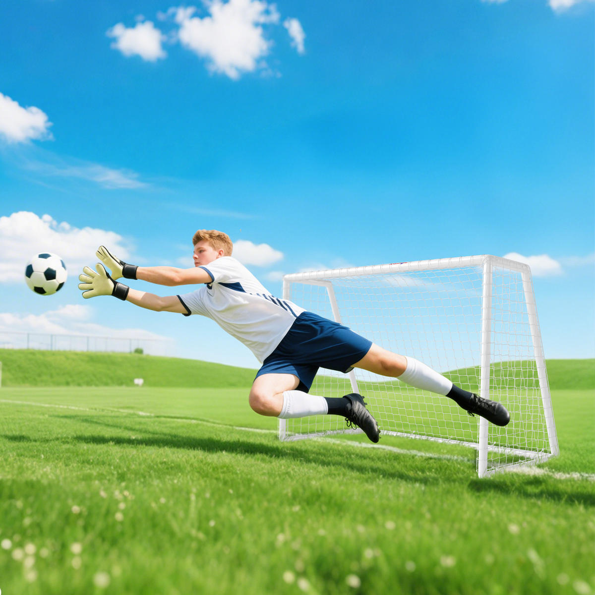 FUSSBALLTOR für Jugendliche & Erwachsene 180 x 92 x 124 cm Wetterfest - Weiß, Kunststoff (92/180cm) - SPORTNOW