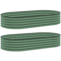 HOCHBEET 2er-Set aus Stahl - Grün, Metall (93/30/181cm) - Outsunny
