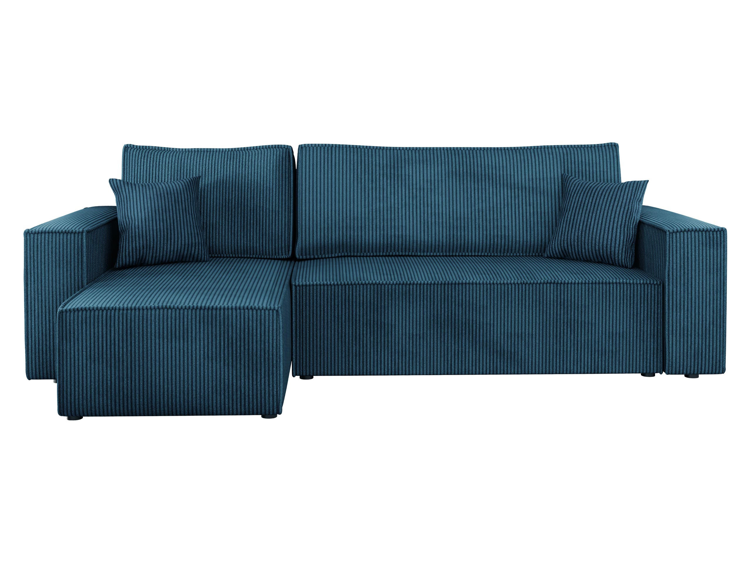 ECKSOFA Karl Cord - Blau/Schwarz, Holz/Kunststoff (244/145cm) - MIRJAN24