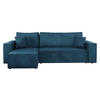 ECKSOFA Karl Cord - Blau/Schwarz, Holz/Kunststoff (244/145cm) - MIRJAN24