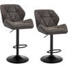 BARHOCKER 2er Set, höhenverstellbar,drehbar,Kunstleder Stahl - Grau, Metall (50/94/41cm) - Woltu