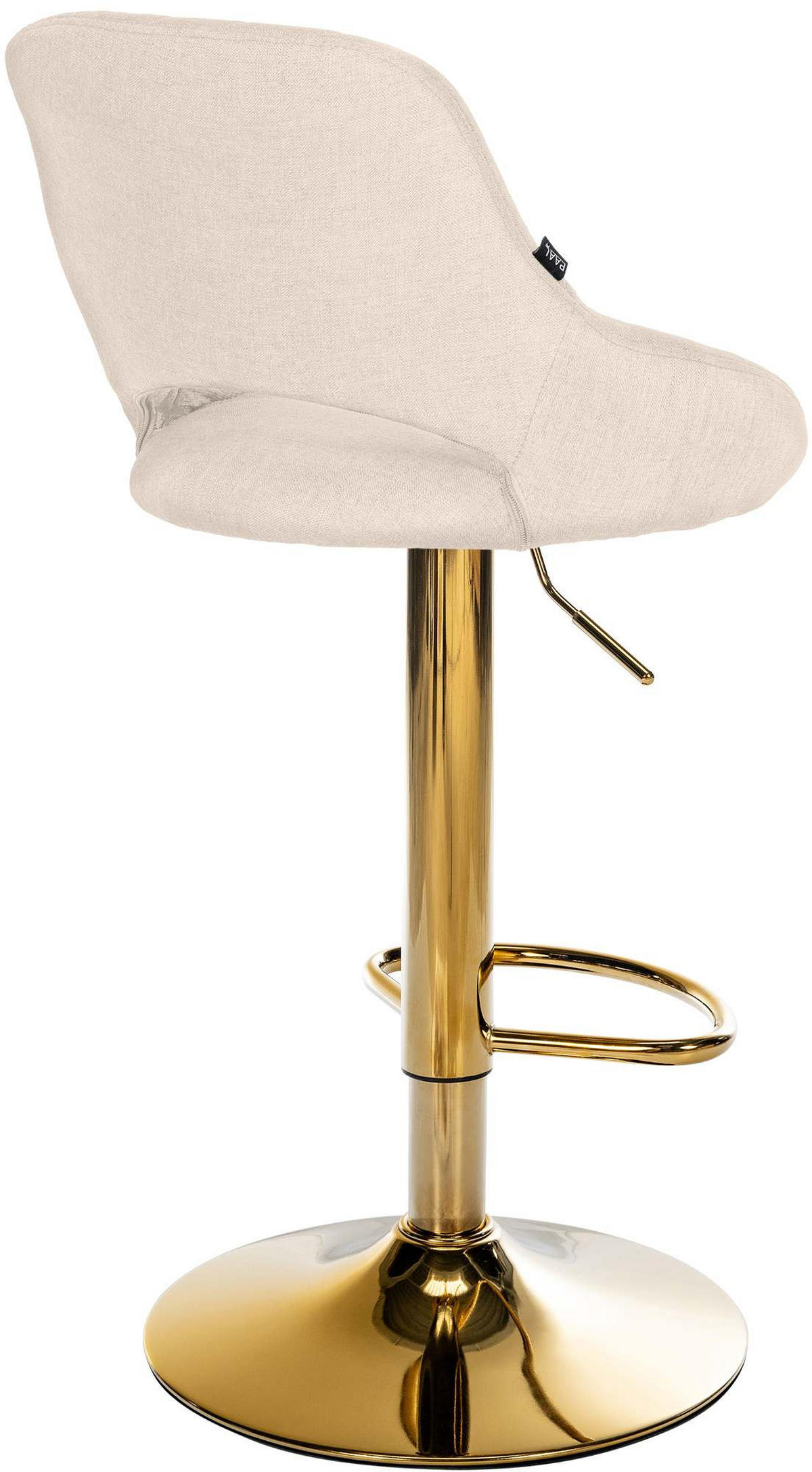 BARHOCKER Stoff Creme - Goldfarben/Creme, Textil/Metall (47/85/48cm) - CLP