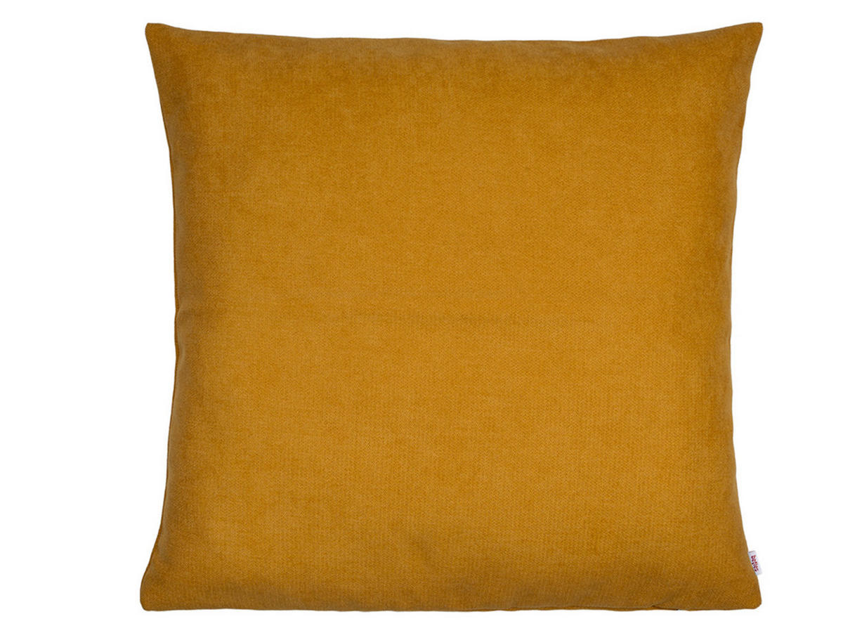 KISSENHÜLLE FarbTon Chenille-Haptik curry-gelb 60/60 cm - Currygelb, Textil (60/60cm) - beties Heimtextil