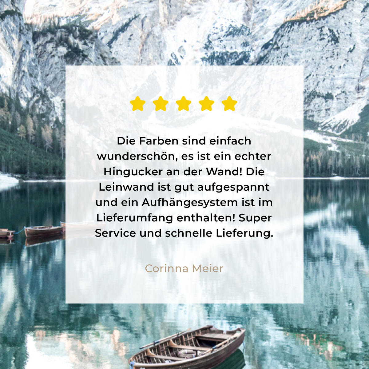 LEINWANDBILD Natur - Berge - Schnee - Wald - Boot 80x120 cm - Hellgrün, Textil (80/120cm) - MuchoWow