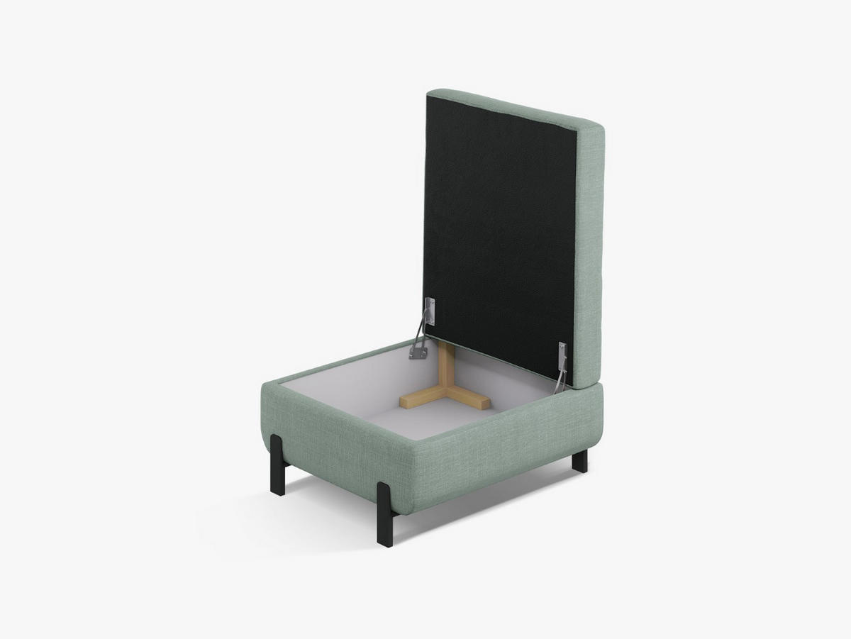 POLSTERHOCKER mit Kasten Gloria aus strukturiertem Stoff minze - Mintgrün, Textil (72/46/87cm) - Micadoni