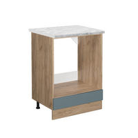 HERDUMBAUSCHRANK R-Line Blau-Grau 60 cm AP Marmor - Honigeiche/Eiche Wotan, Holzwerkstoff (60/81.6/60cm) - Vicco