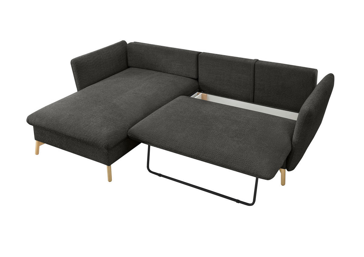 ECKSOFA S11 Ambriamo Anthrazit 258/91/167 cm Recamiere links - Anthrazit, Textil (167/258cm) - Livojo