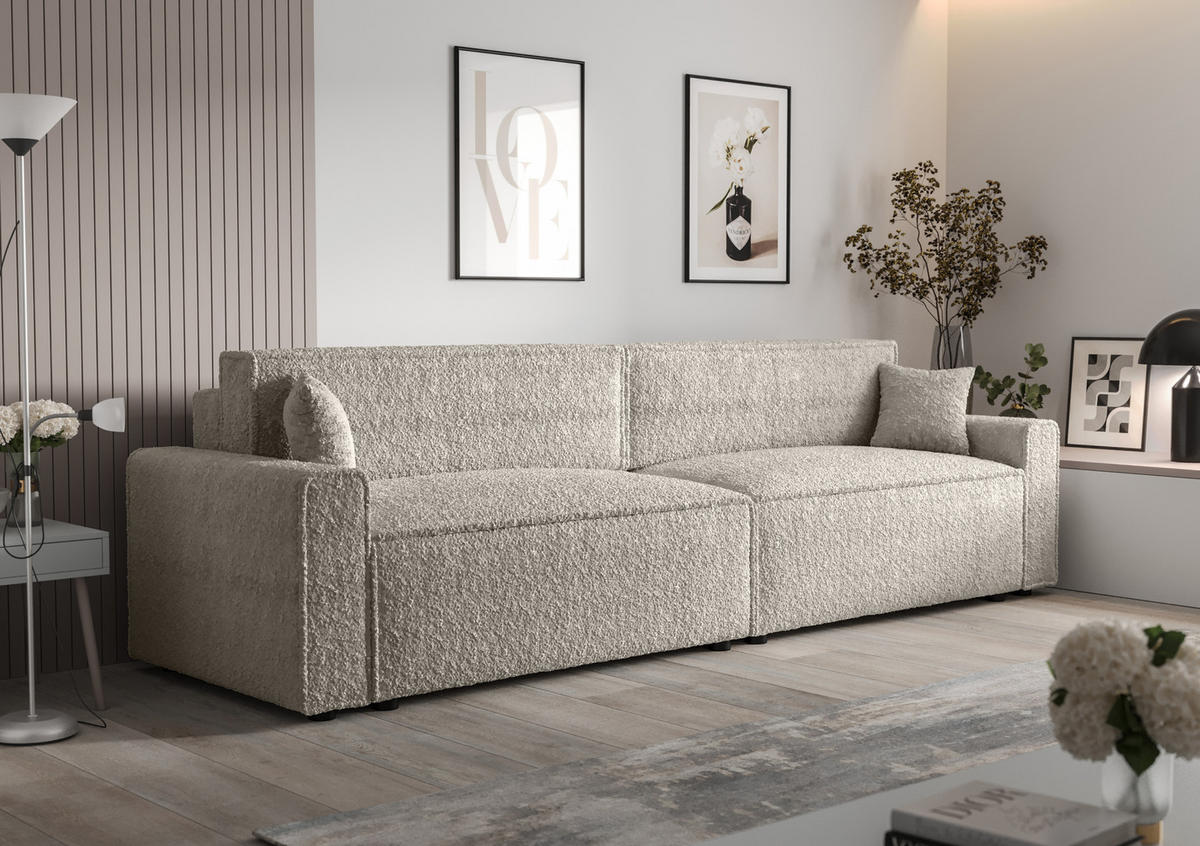 DOPPELSOFA Mira mit Schlaffunktion - Creme, Textil (292/90/85cm) - SIMKAM Furniture
