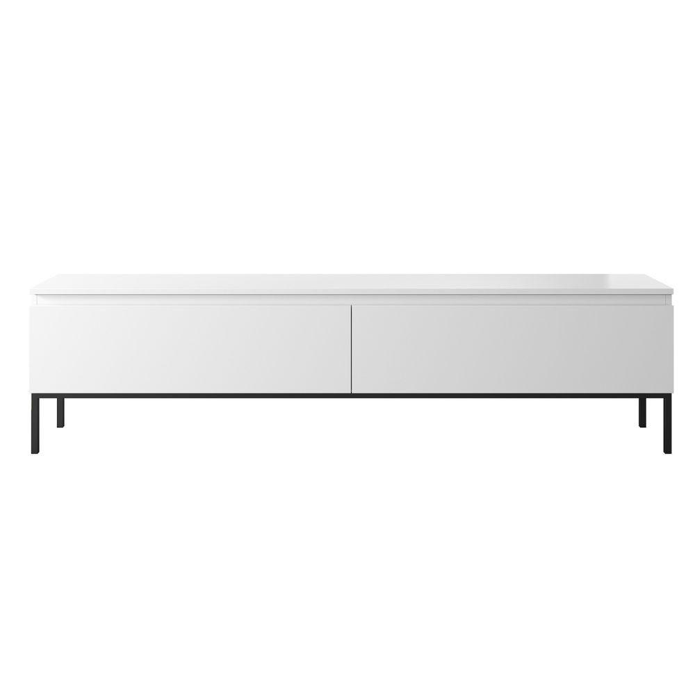 TV-SCHRANK Bemmi Weiß mit schwarzen Beinen, 175 cm - Schwarz/Weiß, Holzwerkstoff/Metall (175/46/32cm) - Selsey