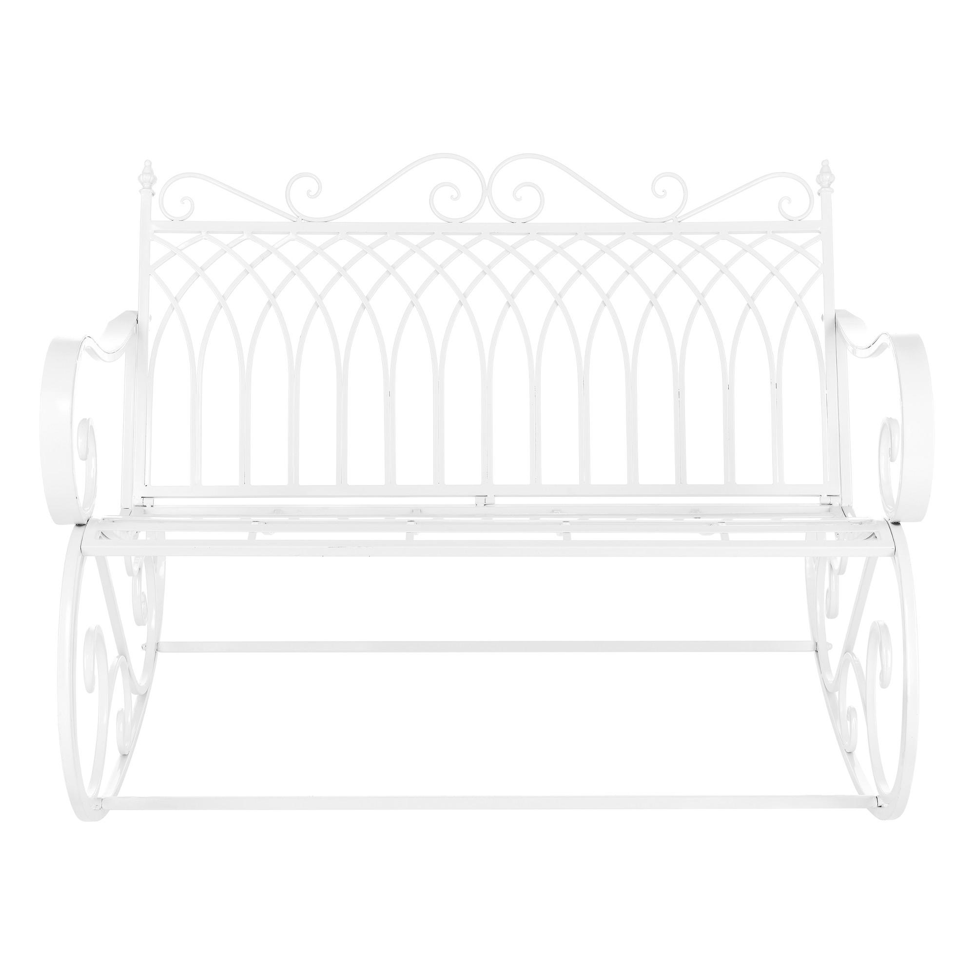 SCHAUKELBANK Greenough - Weiß, Metall (113/85/95cm) - [en.casa]