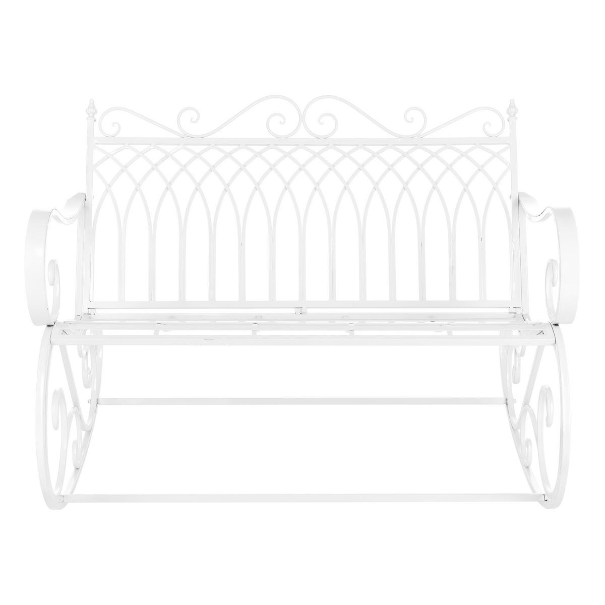 SCHAUKELBANK Greenough - Weiß, Metall (113/85/95cm) - [en.casa]