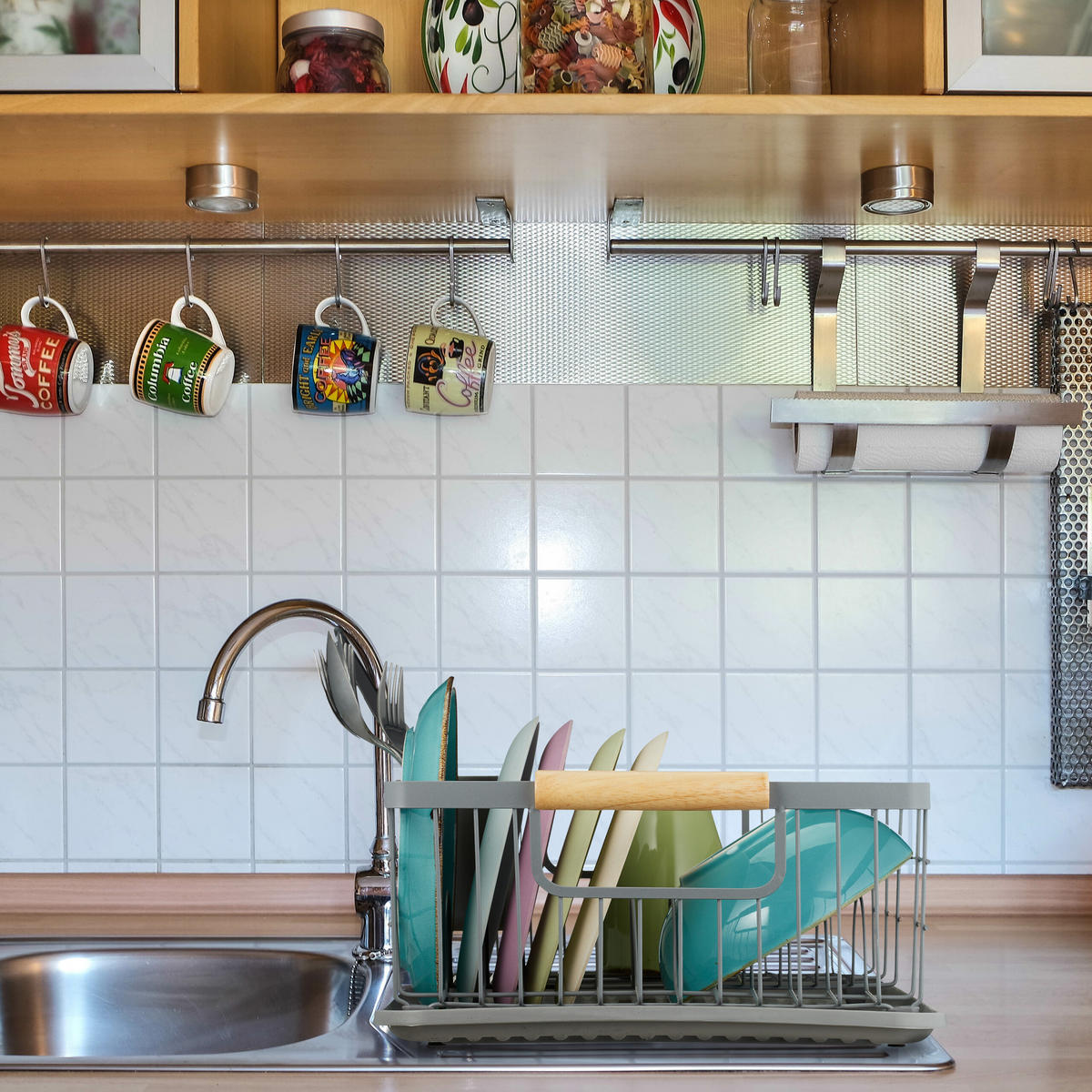 ABTROPFGESTELL - Grau, Holz/Kunststoff (42/15.5/31cm) - Relaxdays