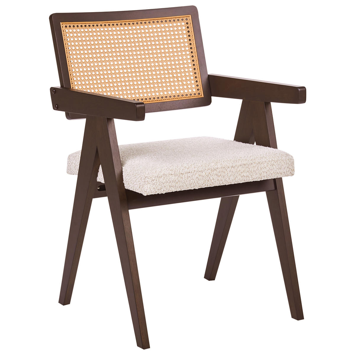 ESSZIMMERSTUHL 2er-Set Holz Dunkelbraun/Hellbeige Ava - Beige, Holz (55/85/62cm) - Beliani
