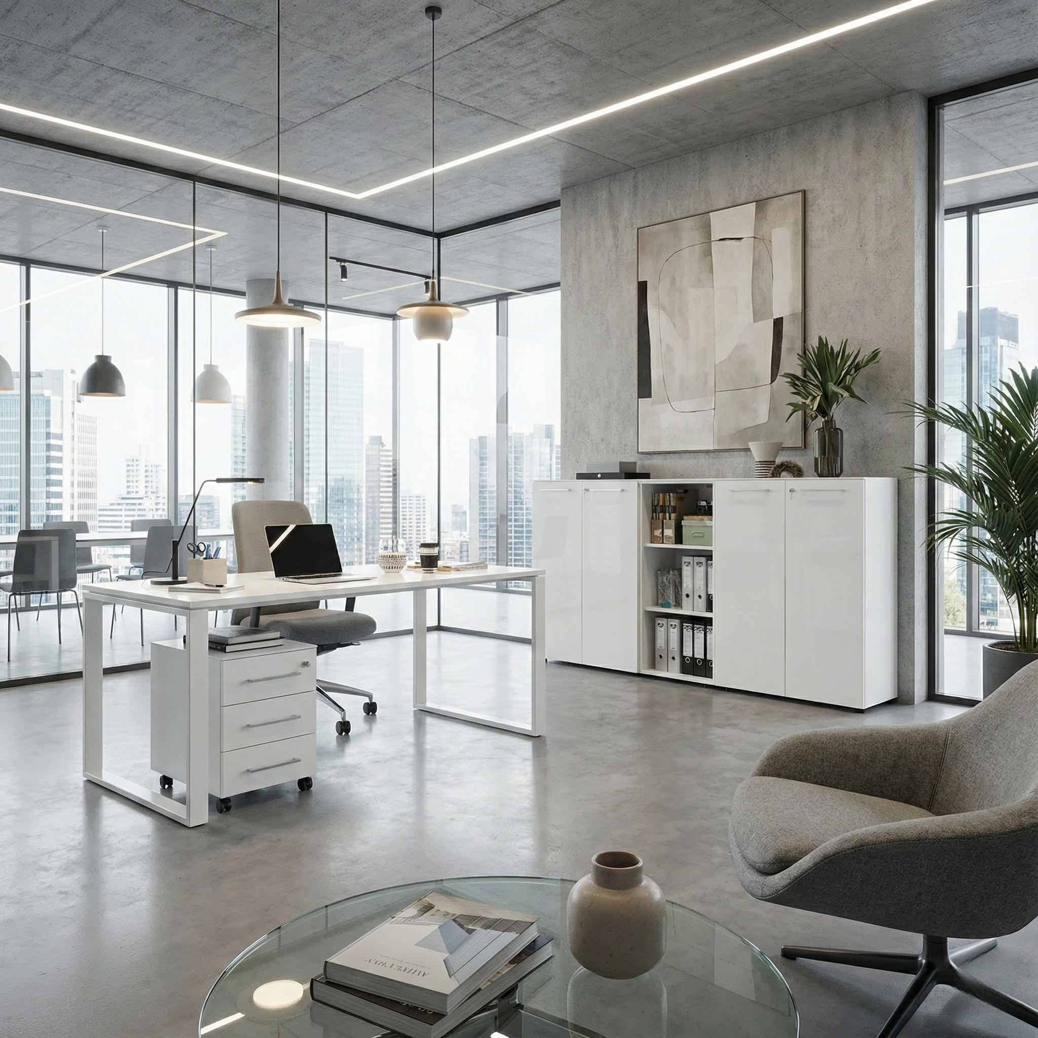 Thumbnail - Kadima Design Aktenschrank, Weiß, Metall, Rechteckig, 80x120x37 cm, Arbeitszimmer, Aktenschränke