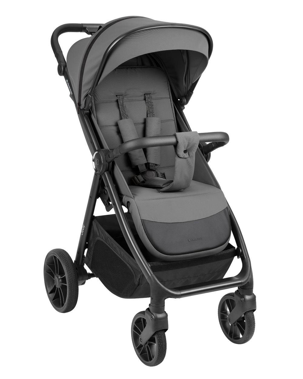 BUGGY Jody grau PU-Räder, Federung, Hinterradbremse, kompakt faltbar, 5-Punkt-Gurt - Grau, Metall (89/54/105cm) - Kikka boo