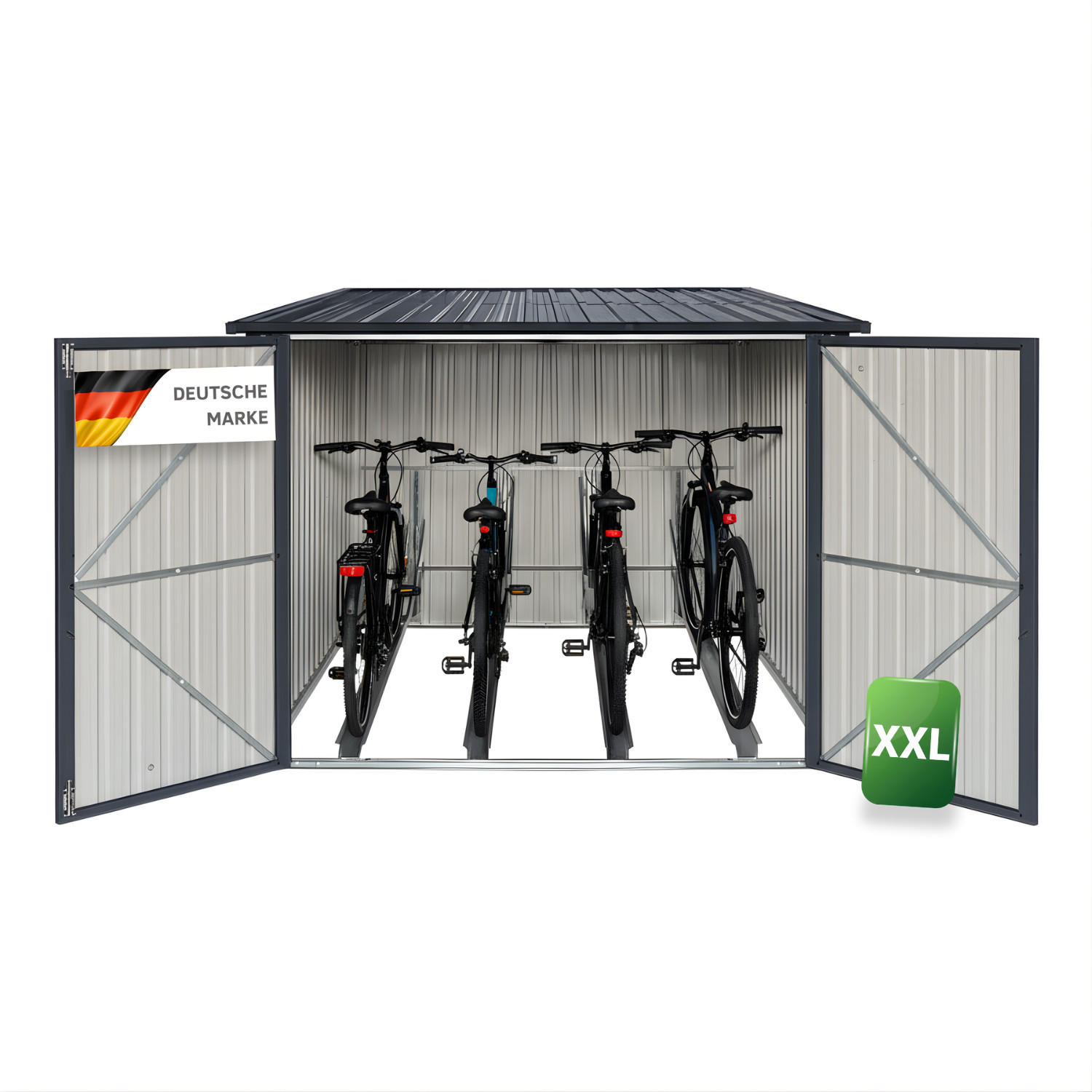 FAHRRADGARAGE 1er-Set - Anthrazit, Metall (192/162/220cm) - Albatros