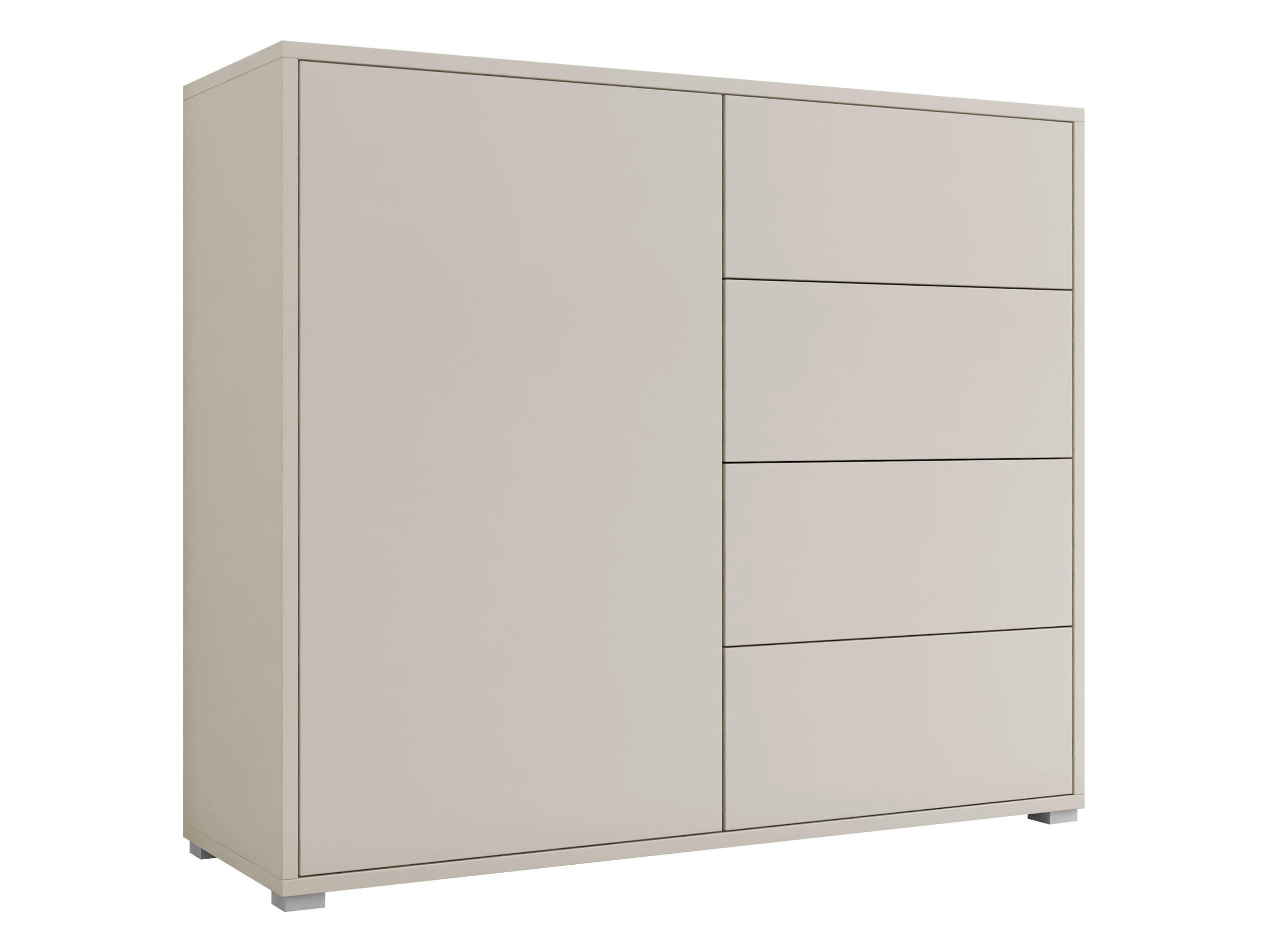 KOMMODE Gesita K1D4SZ - Kaschmir/Silberfarben, Holzwerkstoff/Kunststoff (100/93/41cm) - MIRJAN24