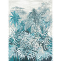 FOTOTAPETE Dschungelmuster 212 x 295 cm - Blau, Papier (212/295cm) - Sanders & Sanders