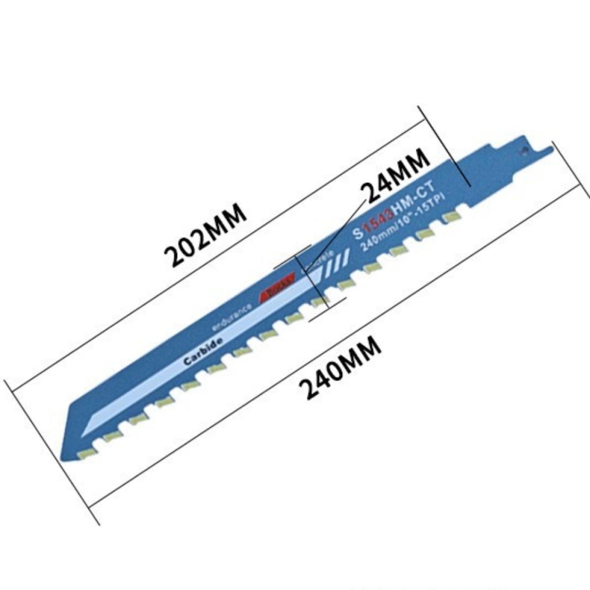 SÄGEBLATT - geeignet für Porenbeton, Ziegel, Zementplatten und Beton, 240 mm lang. - Blau, Metall (24/2.4/1cm) - DCA