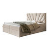 BOXBETT DENVER mit 2 Bettkästen, 180x200, Farbe: Beige, Velourstoff, Doppelbett mit Bonell-Matratze - Beige, Holz/Kunststoff (180/200cm) - Alpi-Möbel