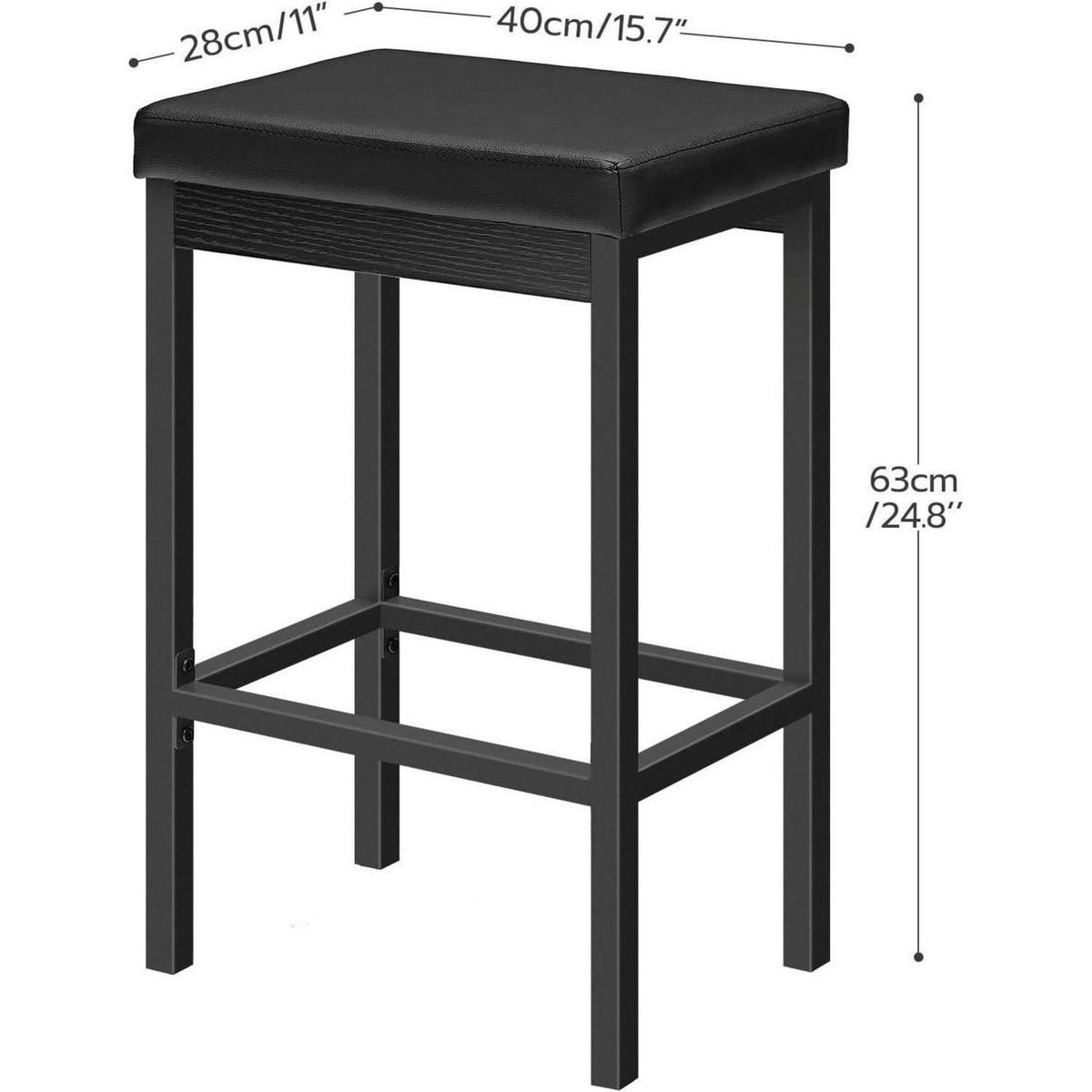 BARHOCKER 2er-Set Schwarz 63 cm - Schwarz, Kunststoff (40/63/28cm)