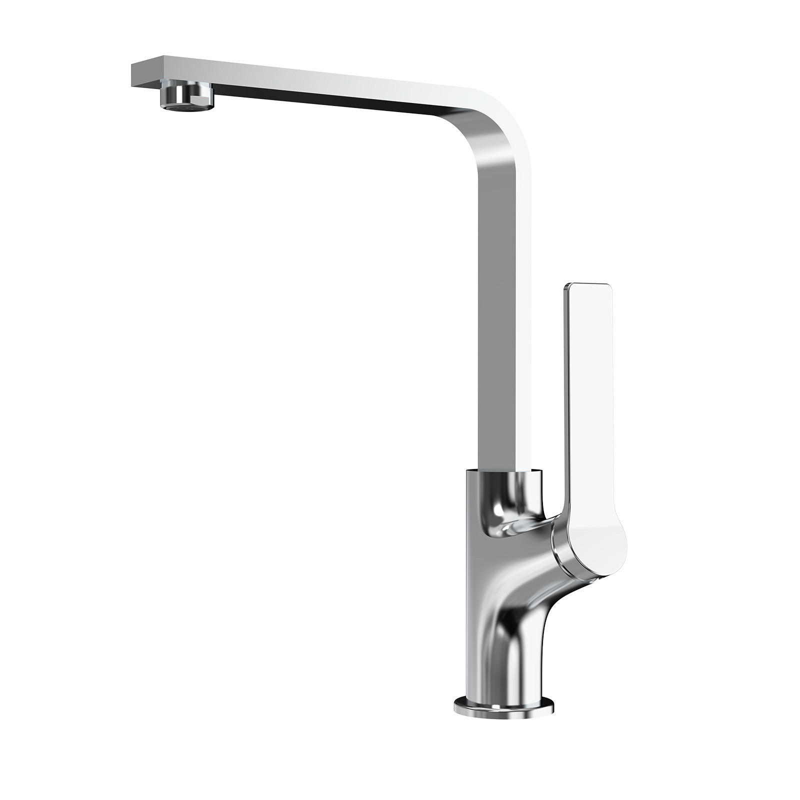KÜCHENARMATUR mit 360° Drehbar Edelstahl Einhebelmischer Chrom - Chromfarben, Metall (22.5/10.1/30.3cm) - EMKE