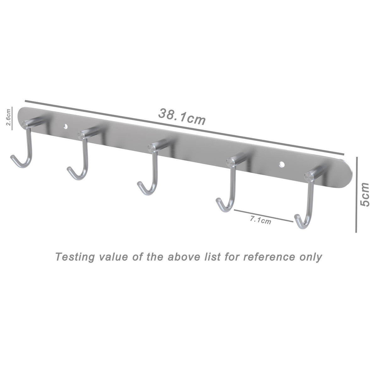 GARDEROBENLEISTE 38.1/5.5/5.5 cm - Silberfarben, Metall (5.5/5.5/38.1cm) - Intirilife