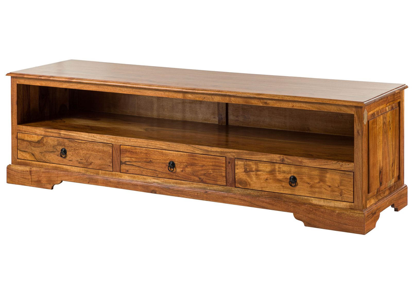 LOWBOARD Akazie 175x50x53 honig lackiert OXFORD #0439 - Braun, Holz (175/53/50cm) - Massivmoebel24