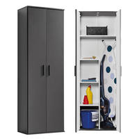 BESENSCHRANK Der Lange - Anthrazit/Schwarz, Holzwerkstoff (60/180/34cm) - Mokebo
