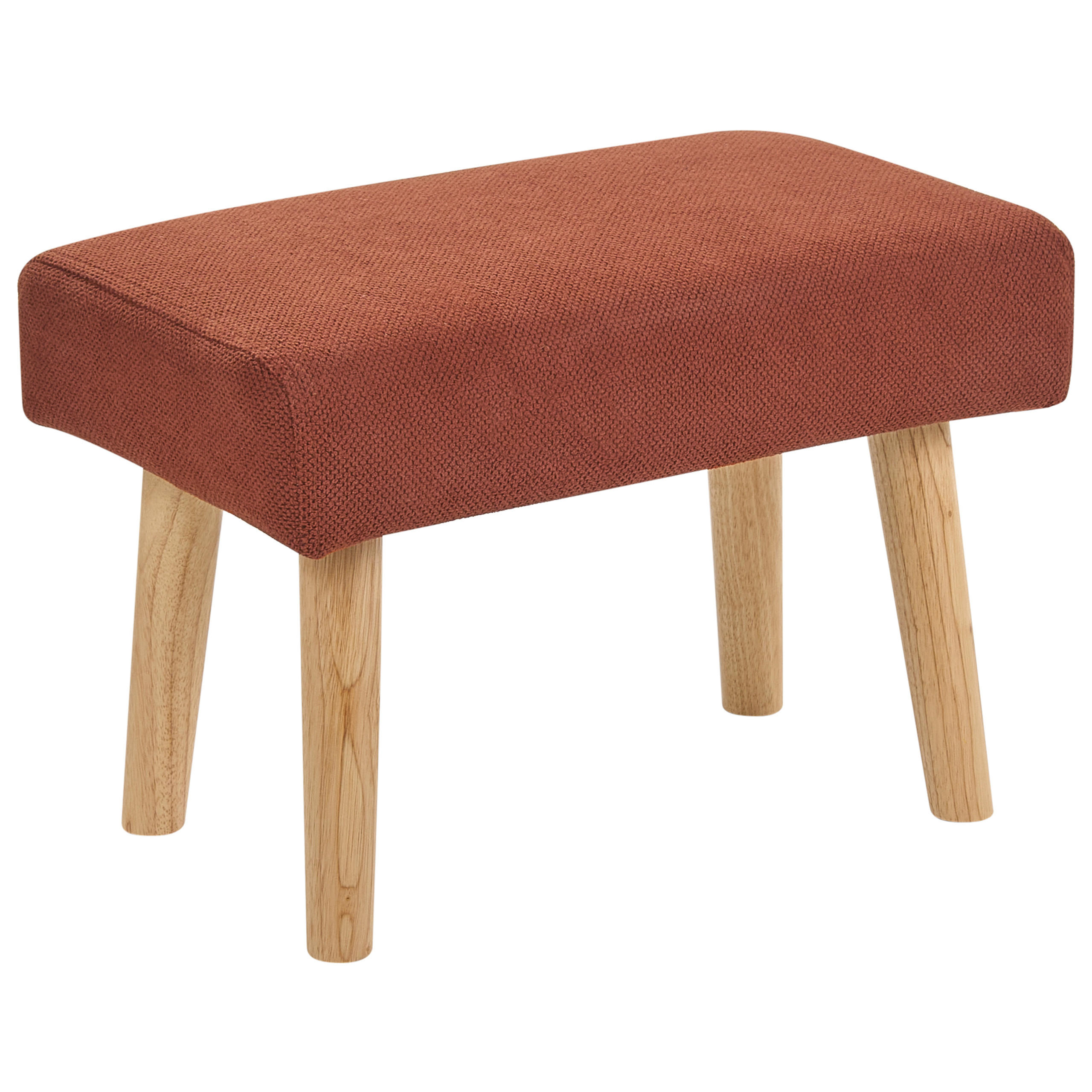 HOCKER Stoff Orange Takoma - Hellbraun, Textil (50/34/30cm) - Beliani