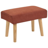 HOCKER Stoff Orange Takoma - Hellbraun, Textil (50/34/30cm) - Beliani