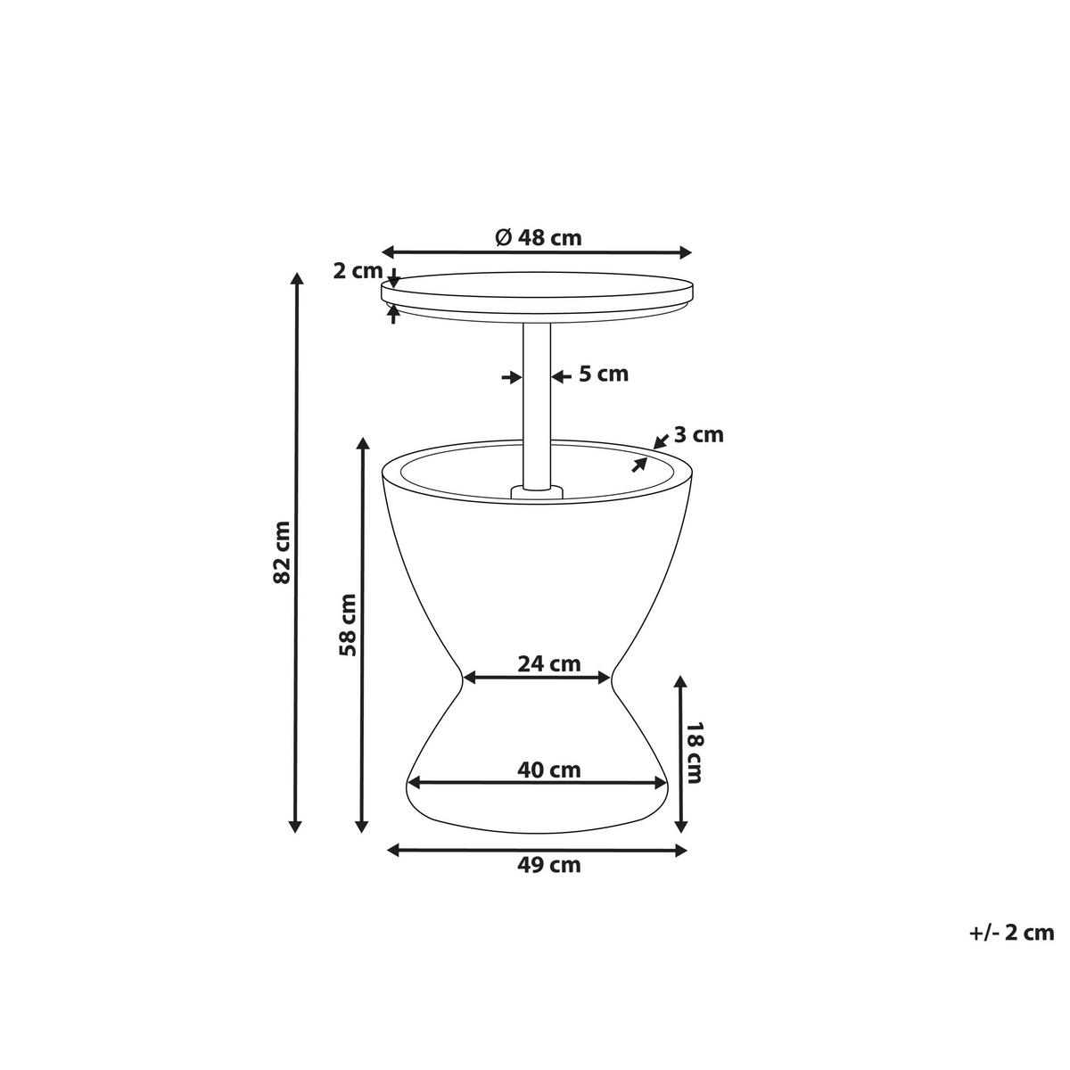 KÜHLBAR 49/49 cm Holzoptik Braun Aisa - Braun, Kunststoff (49/49/58cm) - Beliani
