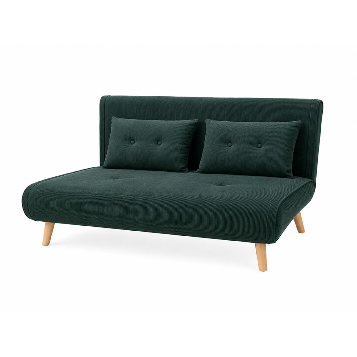 SCHLAFSOFA ENNIS in Grün mit Cordbezug - Grün, Holzwerkstoff (130/78/82cm) - Concept Usine