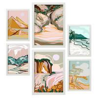 POSTER Set Mit 6 Komplexe Natur 2 A3 & A4 Weißer Rahmen - Weiß, Papier (29/3cm) - Nacnic