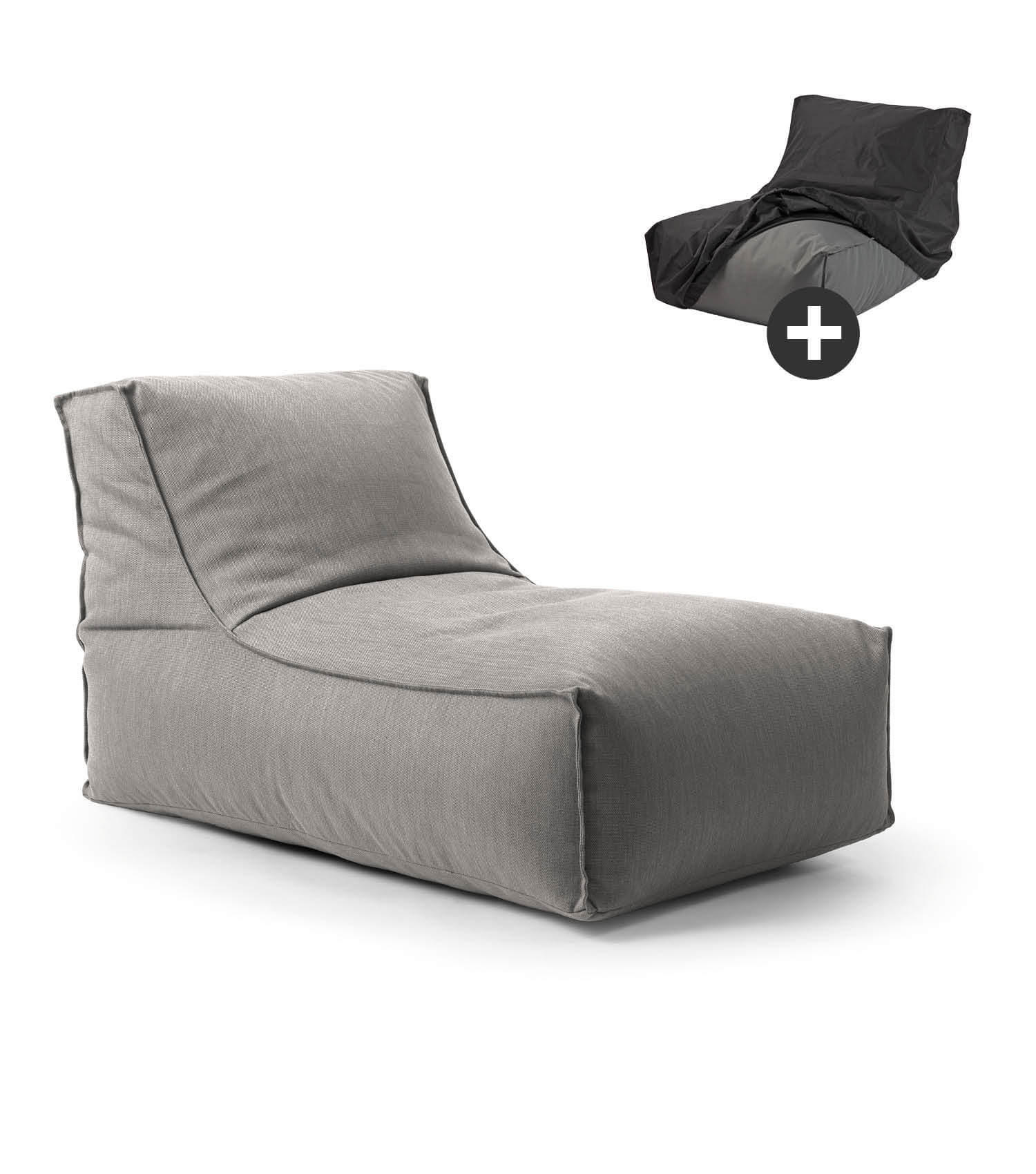 SITZSACK und Hülle Der Sundowner - Dunkelgrau/Grau, Textil (65/65/100cm) - Mokebo