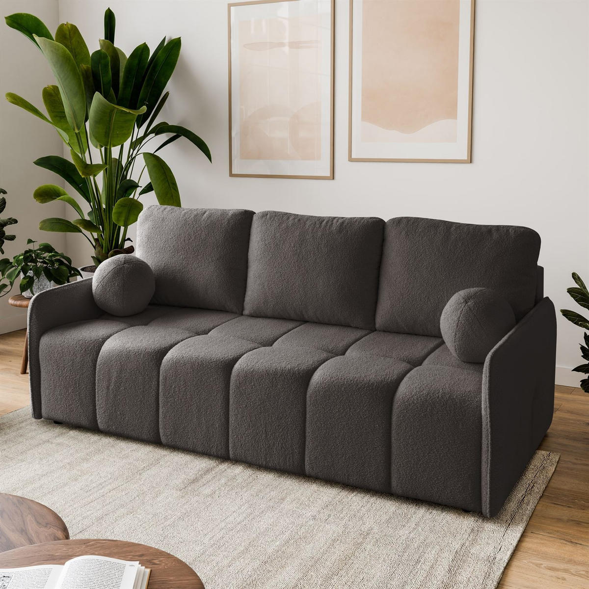 Schlafsofa Morena, zweisitzig, mit Schlaffunktion, Quelle 20 - Dunkelbraun, Textil (207/90/90cm) - Lookway