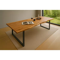 ESSTISCH MAX - Beige/Schwarz, Holz/Metall (100/280/77cm) - SAM