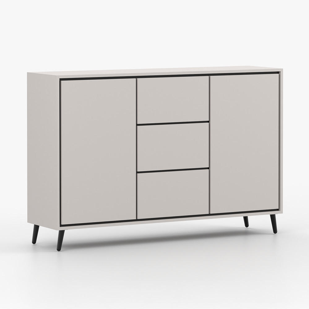 KOMMODE FRESCO 2D3S 90 cm Weiß/Weiß, drei Schubladen, grifflos - Kaschmir, Holzwerkstoff (150/100/40cm) - imoebel24