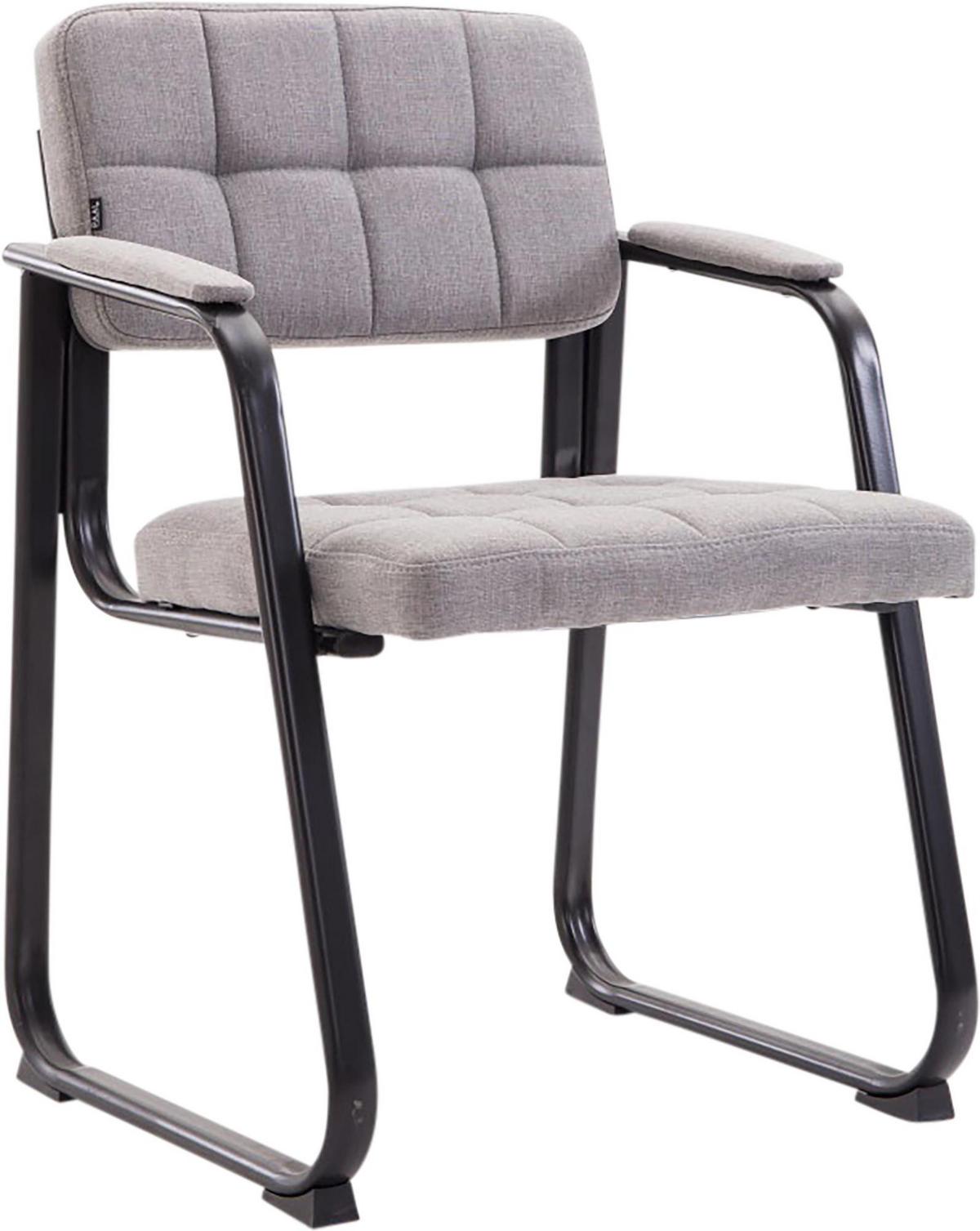 ARMLEHNENSTUHL Stoff hellgrau - Hellgrau, Textil/Metall (59/84/58cm) - CLP