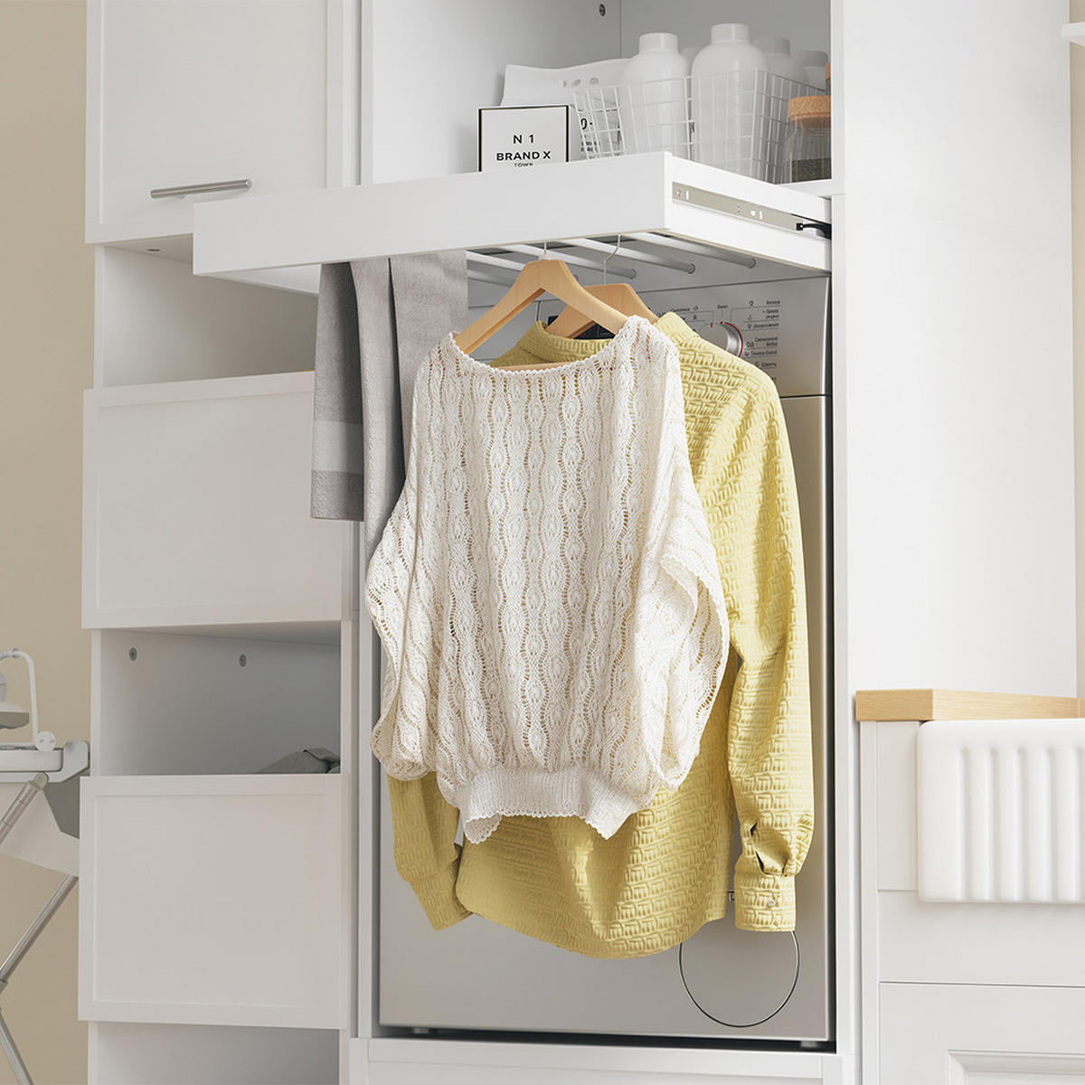WASCHMASCHINEN-SCHRANK mit Schubladen BZR230-W - Ahornfarben, Fell (66/186/60.5cm) - SoBuy