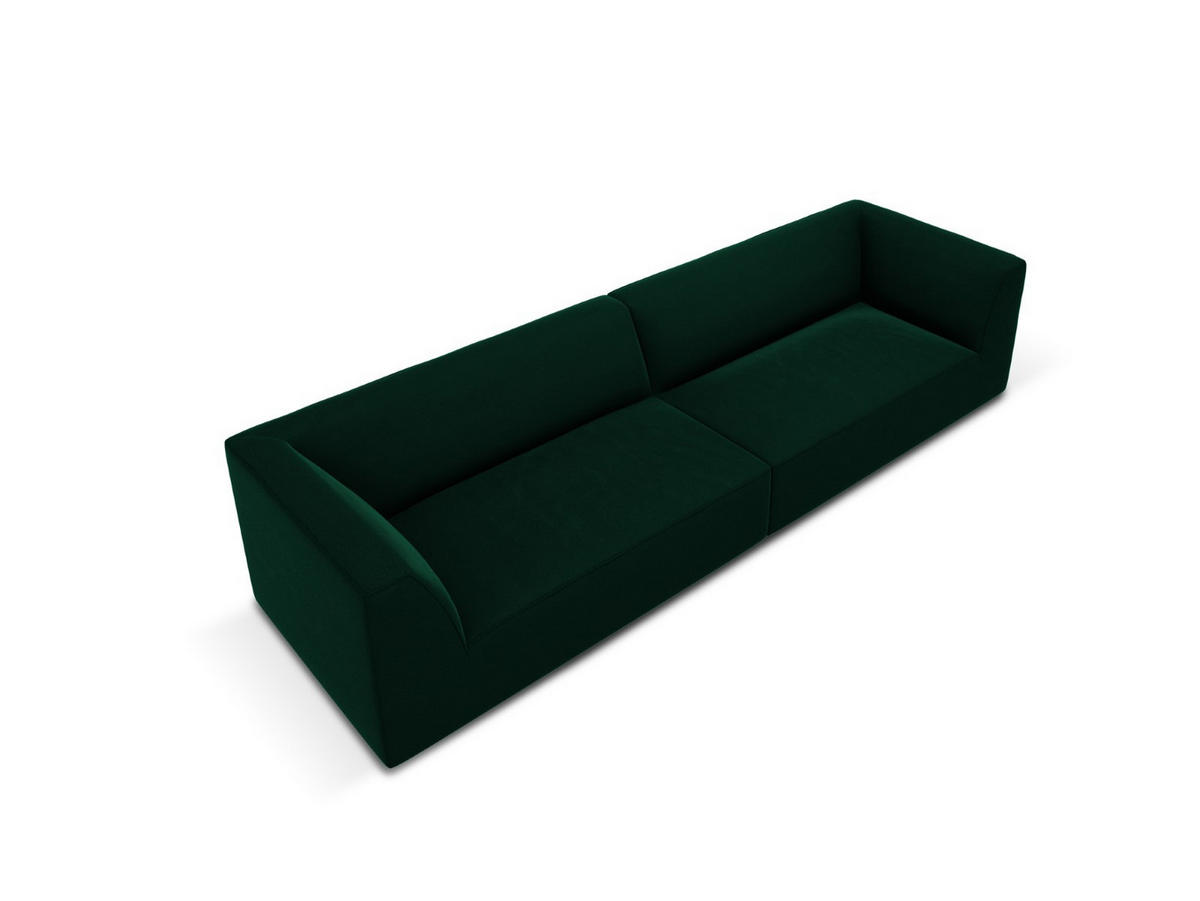SOFA Ruby aus Samt flaschengrün 4 Sitzplätze - Dunkelgrün, Textil (93/69/302cm) - Micadoni