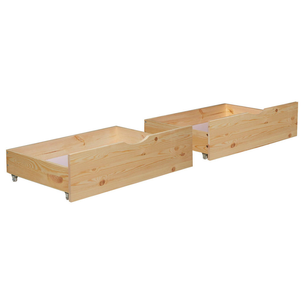 Thumbnail - Homestyle4u Bettschubkasten, Braun, Holz, Schlafzimmer, Betten, Bettkasten