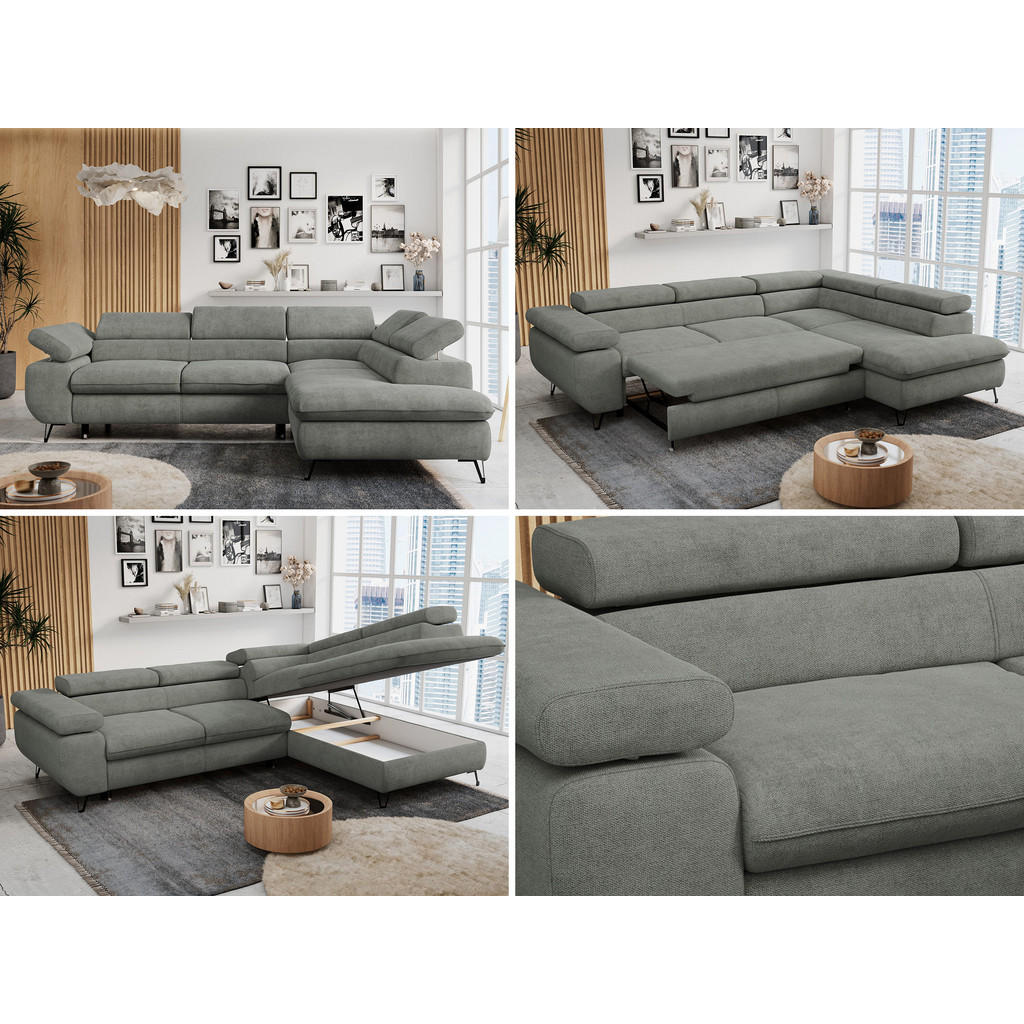 Thumbnail - MKS Ecksofa, Grau, Textil, 3-Sitzer, L-Form,L-Form, 273x208 cm, Oeko-Tex®, Wohnzimmer, Sofas & Couches, Wohnlandschaften...