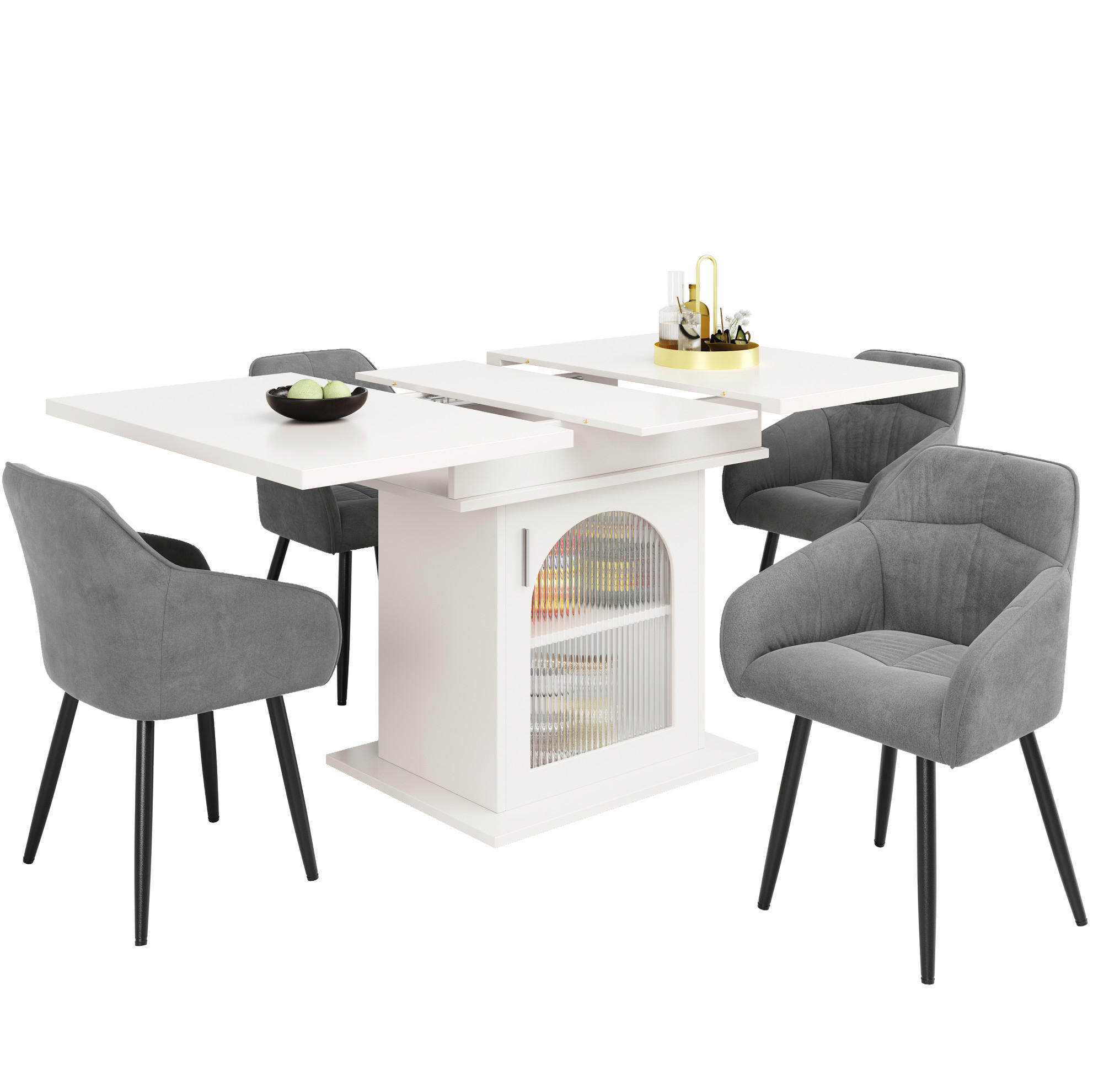 Okmyhome Esstisch Weiß 140x76x80 cm
