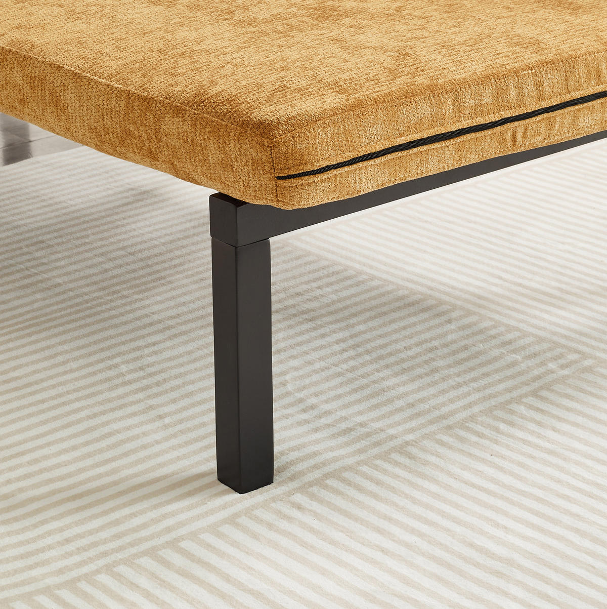 SCHLAFSOFA aus Samt in Gelb mit Ausziehbettfunktion - Gelb, Textil (176/64/81cm) - Modfu