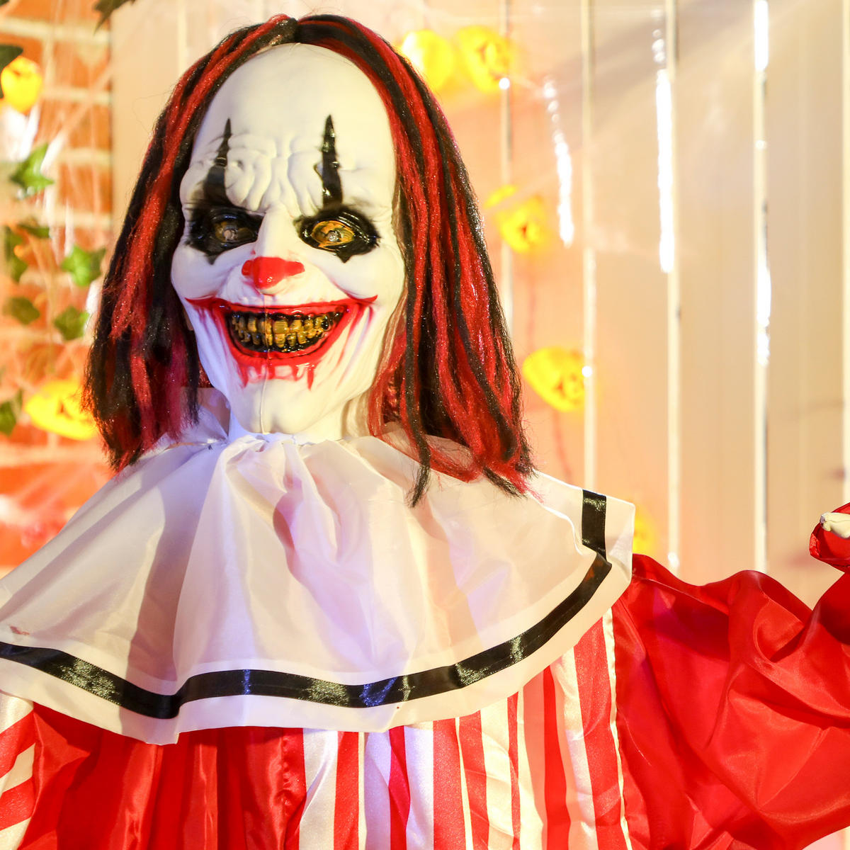 HALLOWEEN-CLOWN DE-42116 165 cm mit LED und Sound - Rot, Metall (70/165/16cm) - ComfortXL