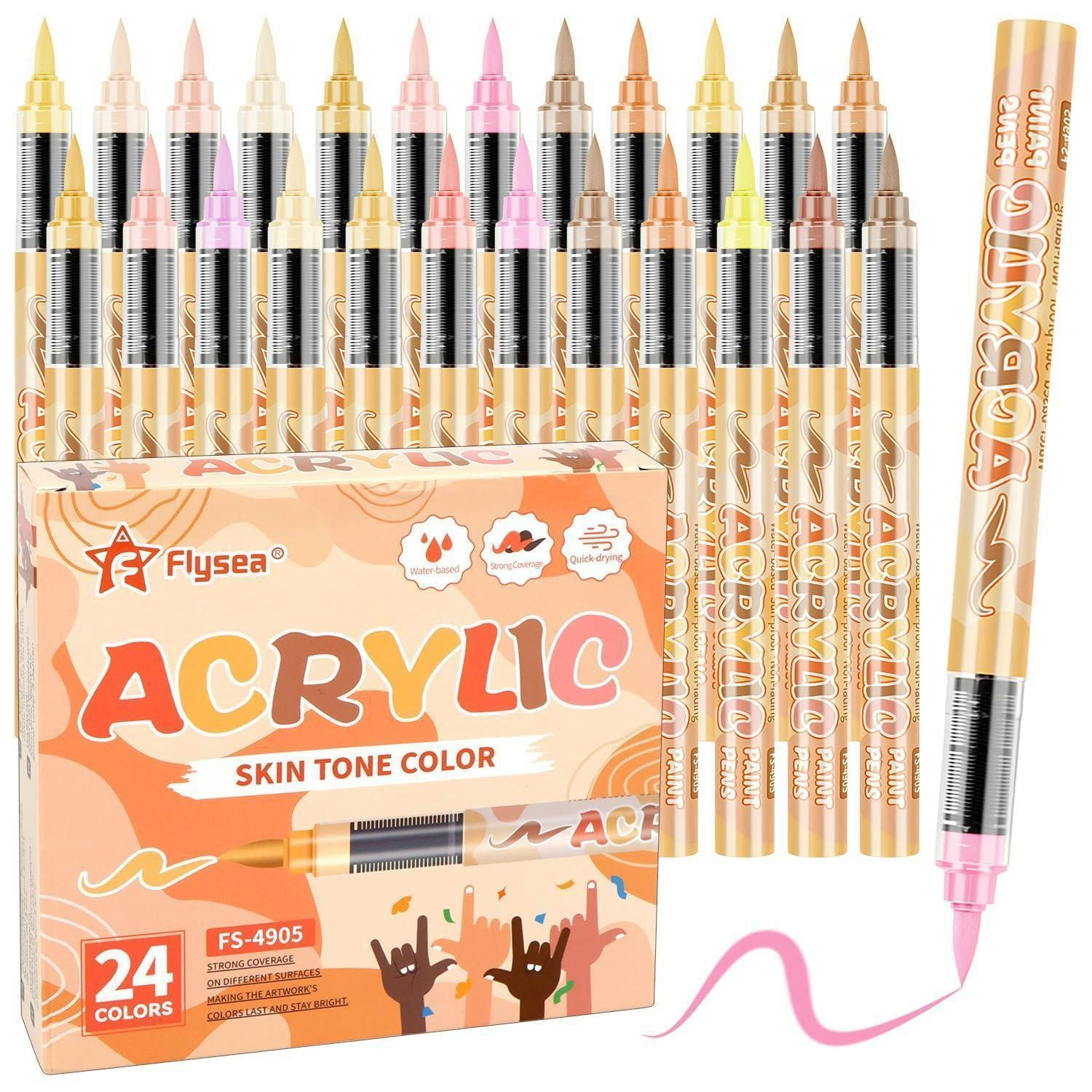 ACRYLMARKER Set 24-teilig Skin Tone Weiche Spitze - Multicolor, Kunststoff (14/2.5/15.2cm)