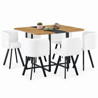 ESSTISCH-SET ausziehbar mit 4 Stühlen Naturholzoptik Schwarz - Schwarz, Metall (100/79/150cm) - Meubliv