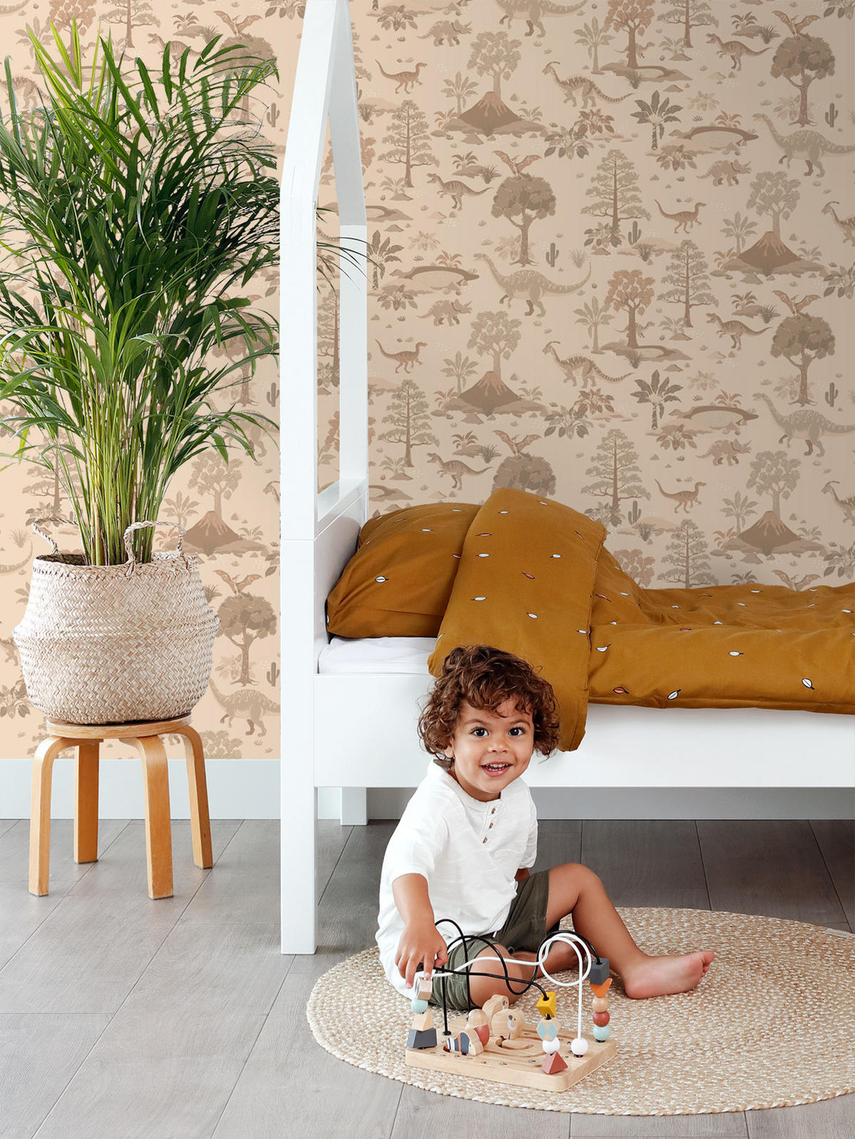 TAPETE Dinosaurier 50 x 900 cm - Beige, Papier (50/0.1cm) - ESTAhome