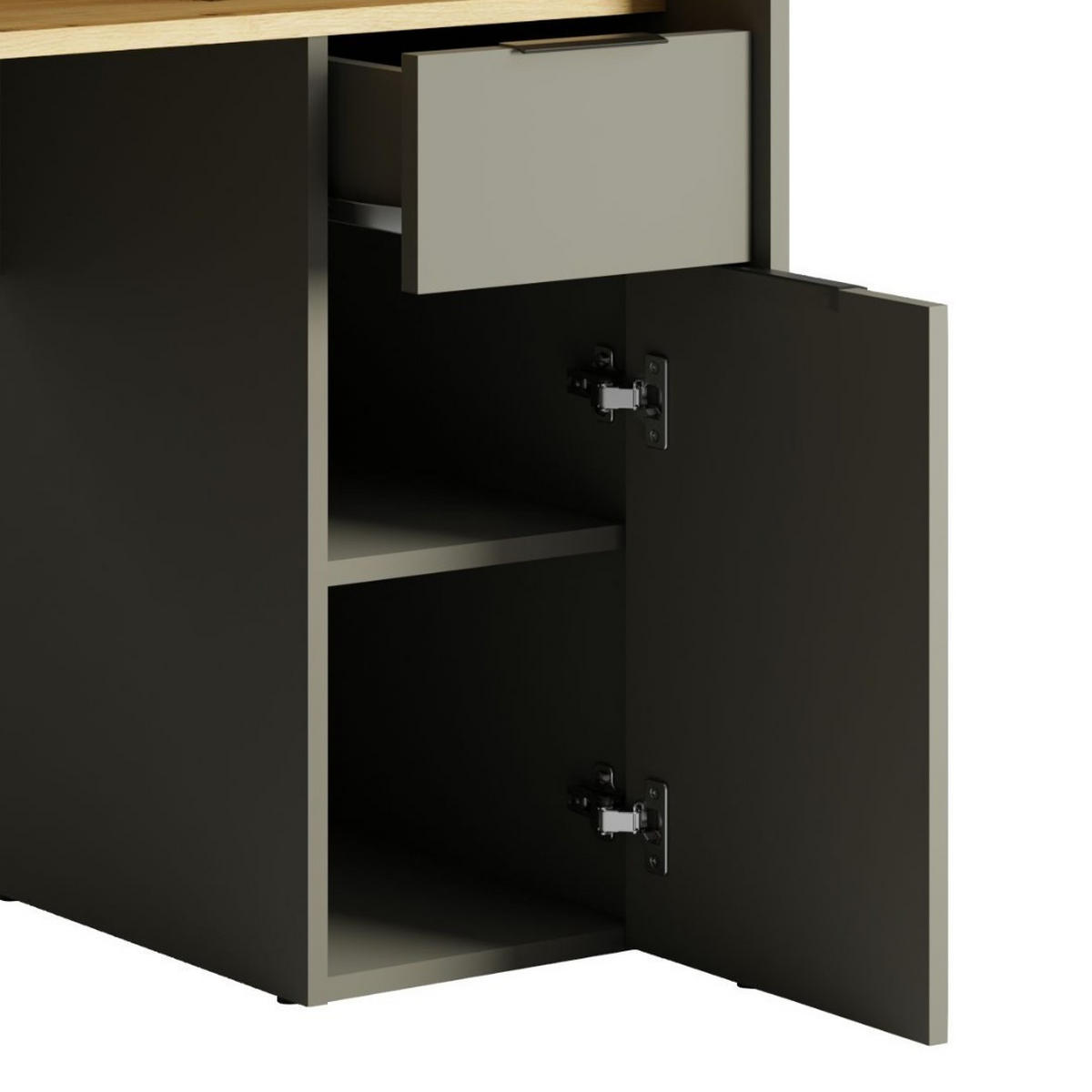 SCHREIBTISCH RADIX 160x70x91,5 cm Bürotisch Computertisch, Graphitfarben - Graphitfarben, Holzwerkstoff (70/160/91.5cm) - MASSENO